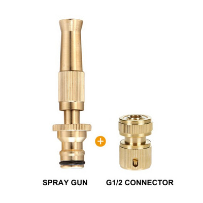 Pistol de apă de înaltă presiune, grădină de casă, duză din alamă, pistol de pulverizare directă, instrument de udare a florilor, mașină de spălat cu presiune reglabilă