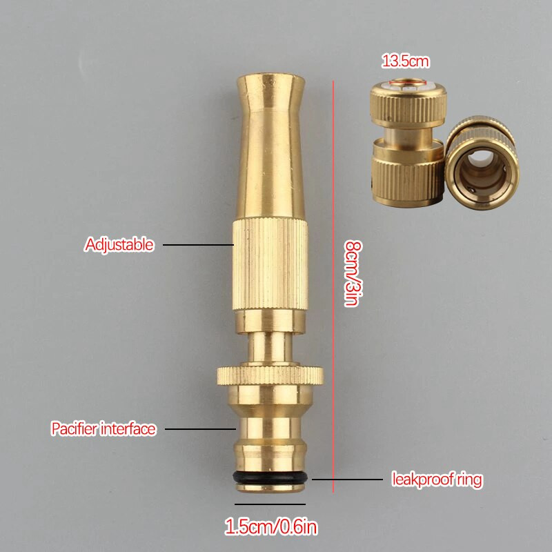 Pistol de apă de înaltă presiune, grădină de casă, duză din alamă, pistol de pulverizare directă, instrument de udare a florilor, mașină de spălat cu presiune reglabilă