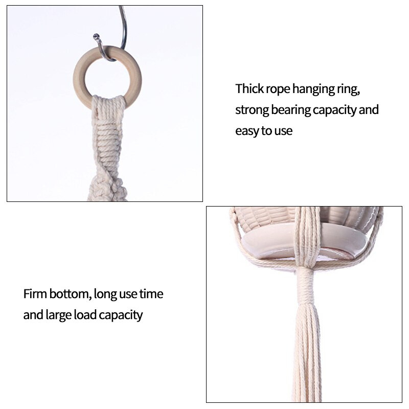 Coș pentru plante agățat Ghivece de flori Umerașe lucrate manual macrame balcon agățat ghiveci de plante pentru grădină curte Boho Decor acasă