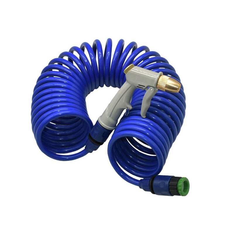 Sodo vandens pistoleto žarnos antgalis su EVA spyruokliniu vamzdžiu sodo laistymo purkštuvu Daugiafunkcinis automobilių plovimo kiemo vandens purkštuvo rinkinys