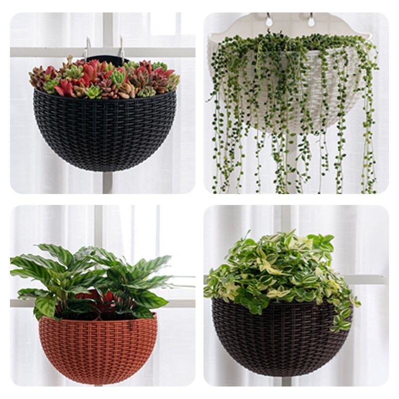 Nordic Style Planter Lillepott Seinale kinnitatav plastikust seinale riputatav korv Lillepott aia seinale riputatava korvi lillepott