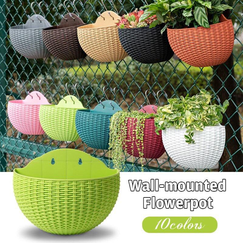 Nordic Style Planter Lillepott Seinale kinnitatav plastikust seinale riputatav korv Lillepott aia seinale riputatava korvi lillepott