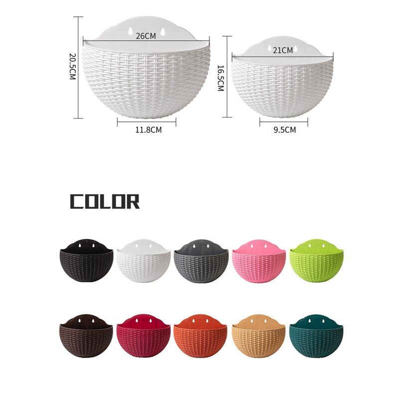 Nordic Style Planter Lillepott Seinale kinnitatav plastikust seinale riputatav korv Lillepott aia seinale riputatava korvi lillepott