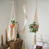 Umeraș pentru plante din macrame, realizat manual, ghiveci de flori, Suport pentru coș de jardinier pentru suporturi de flori Umerașe de perete Grădină Decorare balcon