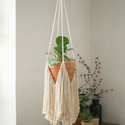 Umeraș pentru plante din macrame, realizat manual, ghiveci de flori, Suport pentru coș de jardinier pentru suporturi de flori Umerașe de perete Grădină Decorare balcon