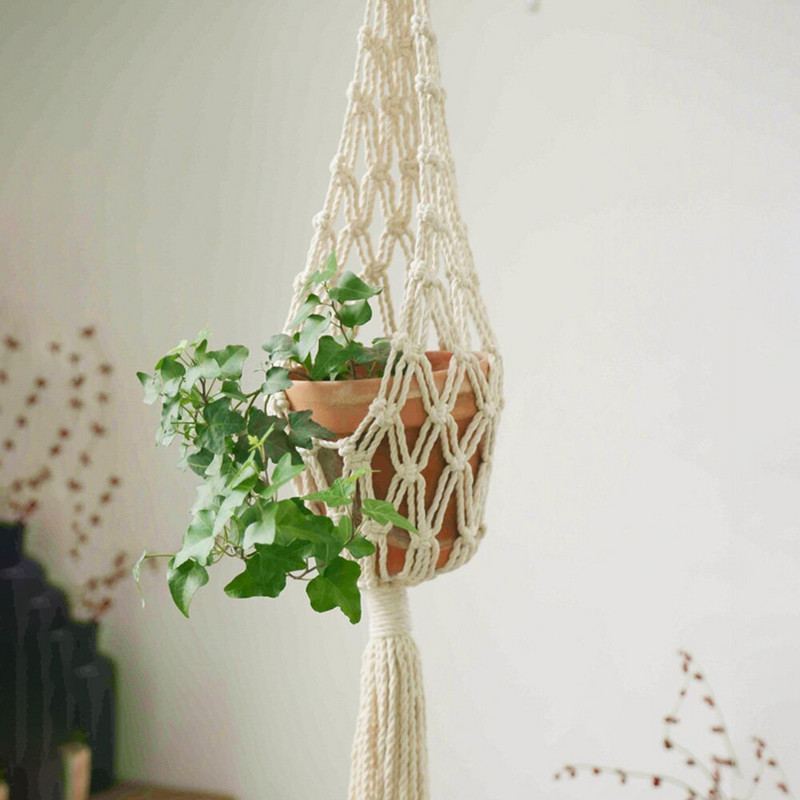 Umeraș pentru plante din macrame, realizat manual, ghiveci de flori, Suport pentru coș de jardinier pentru suporturi de flori Umerașe de perete Grădină Decorare balcon
