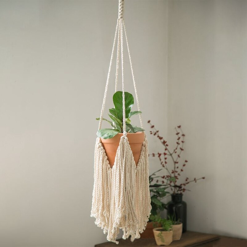 Umeraș pentru plante din macrame, realizat manual, ghiveci de flori, Suport pentru coș de jardinier pentru suporturi de flori Umerașe de perete Grădină Decorare balcon