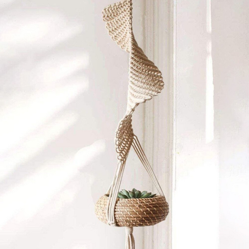 Umeraș pentru plante din macrame, realizat manual, ghiveci de flori, Suport pentru coș de jardinier pentru suporturi de flori Umerașe de perete Grădină Decorare balcon