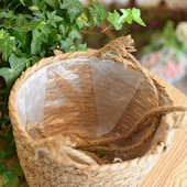 Šiaudų pakabinamas sodintuvo krepšelis Vidinis augalų pakabinamas laikymo krepšelis Rankų mezgimas Austi gėlių vazonai rotango kiemo sodo dekoravimas