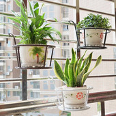Suport pentru ghivece de flori suspendat Coș cu plante pentru balcon Coș de depozitare agățat din fier negru Durabil pentru acasă, birou, interior, exterior, gard