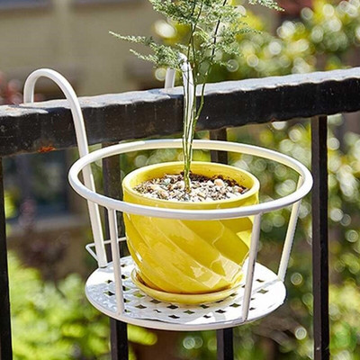 Suport pentru ghivece de flori suspendat Coș cu plante pentru balcon Coș de depozitare agățat din fier negru Durabil pentru acasă, birou, interior, exterior, gard