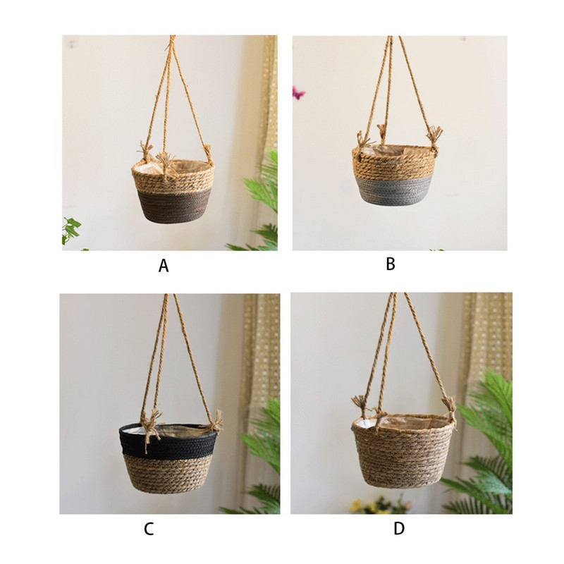 Umerașe de plante din macrame vintage Coșuri pentru ghivece de flori 100% bumbac plasă de ghiveci lucrate manual pentru decorarea casei, grădina Boemia