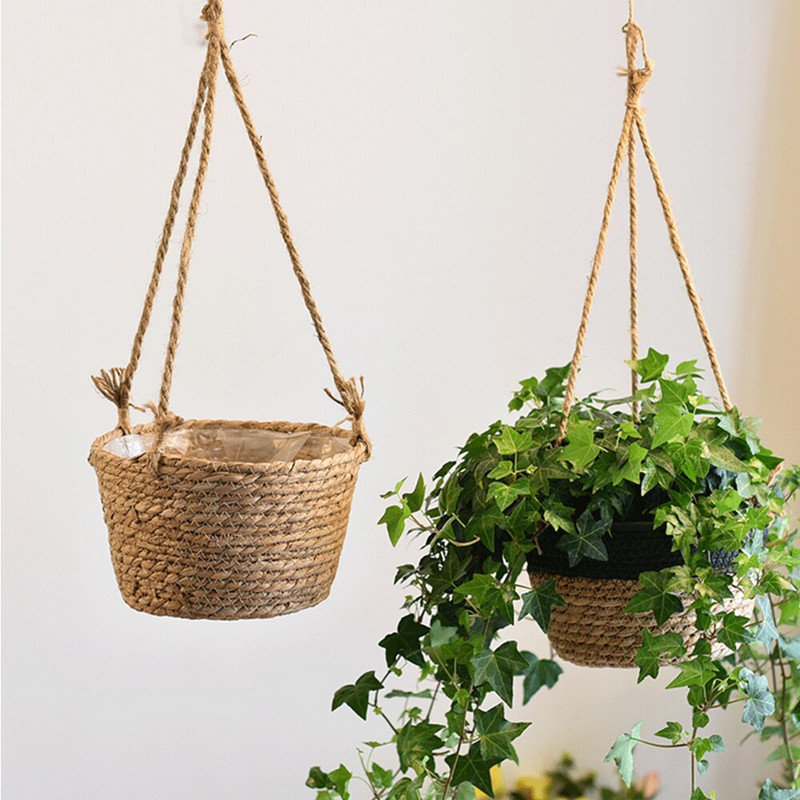 Umerașe de plante din macrame vintage Coșuri pentru ghivece de flori 100% bumbac plasă de ghiveci lucrate manual pentru decorarea casei, grădina Boemia