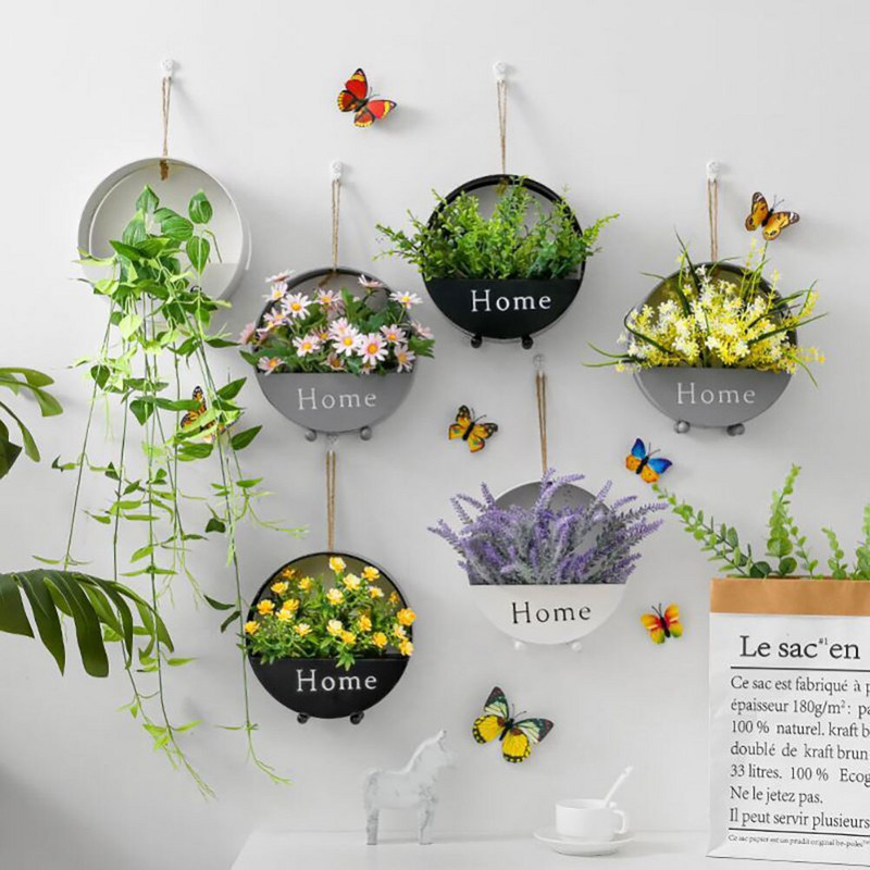 Kabantis augalas Makramė Augalų kabykla gėlių vazonų vazonėlis Kabykla Sienų dekoras Kiemo sodo vazonas Pakabinamas krepšelis su raidėmis