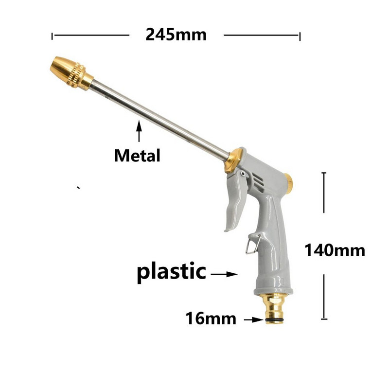 Sodo vandens purškimo pistoletas plovimo automobilio vandens pistoletas Reguliuojamas laistymas Purkštukas Purkštukas Laistymas Gėlių valymo įrankis 1vnt
