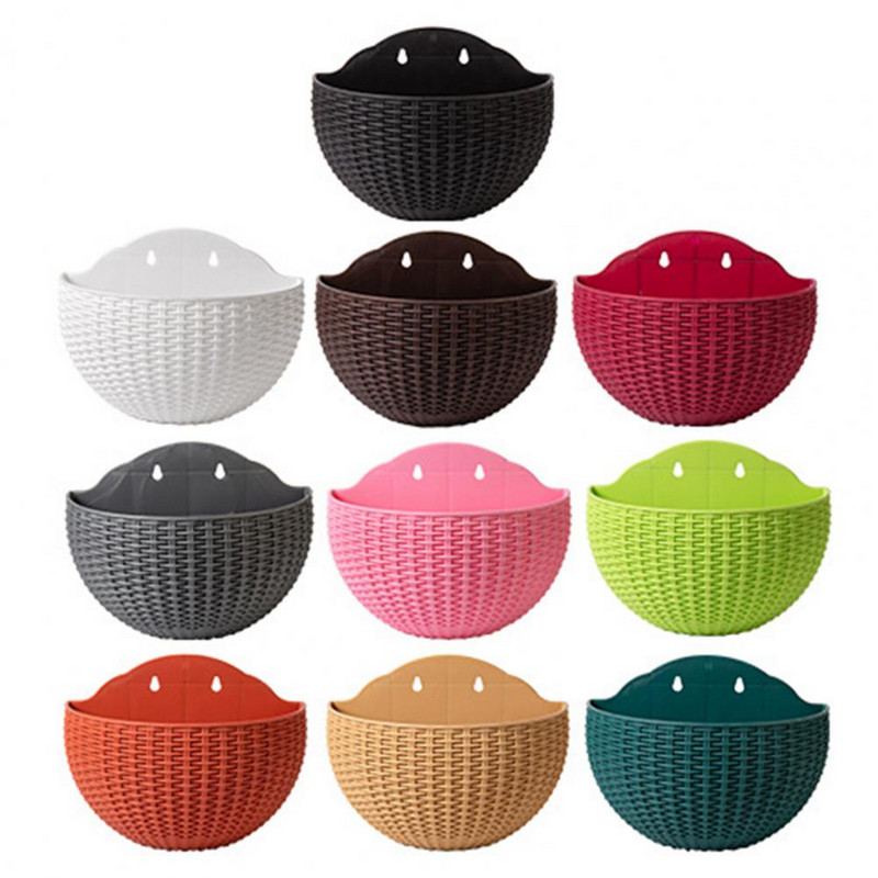 Függő kosár ültető Kerti cserép műanyag virágkosár falra függesztett virágcserép Kerti növények Virág függő virágtartó kosár