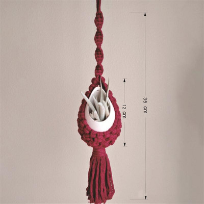 Színes makramé falra akasztható levegős növénytartó Bohém stílusú ültetőgép pamut kézi szövésű virágcserép hálótáska otthoni dekorációhoz