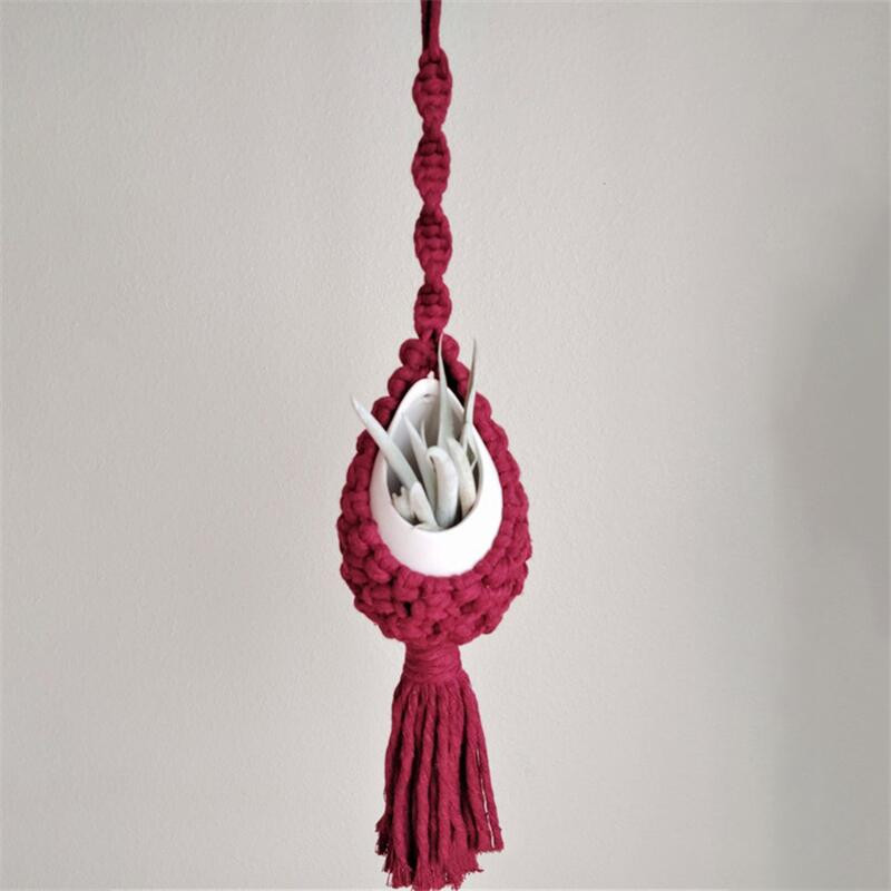 Színes makramé falra akasztható levegős növénytartó Bohém stílusú ültetőgép pamut kézi szövésű virágcserép hálótáska otthoni dekorációhoz