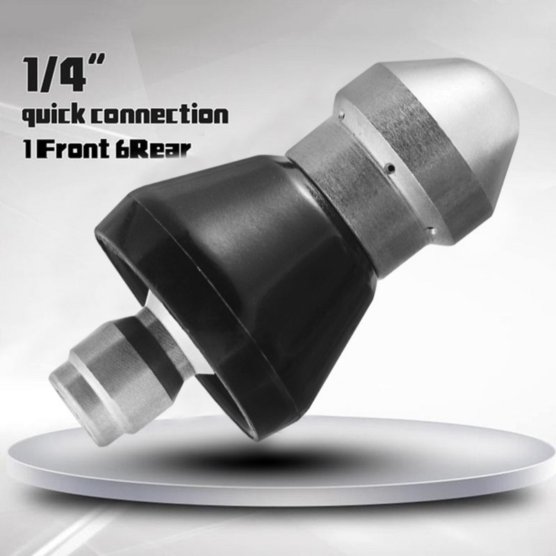 Oțel inoxidabil 1 înainte 3/6 jeturi din spate filet de curățare cu presiune de scurgere duză cu conectare rapidă țeavă de pulverizare dragare curățător de canalizare