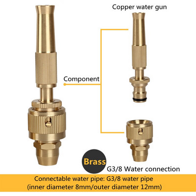 Otthoni kert nagynyomású autómosó tömlő tisztító vízpisztoly állítható mosógép csaptelep gyorscsatlakozó átalakító fej