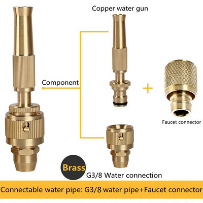 Otthoni kert nagynyomású autómosó tömlő tisztító vízpisztoly állítható mosógép csaptelep gyorscsatlakozó átalakító fej