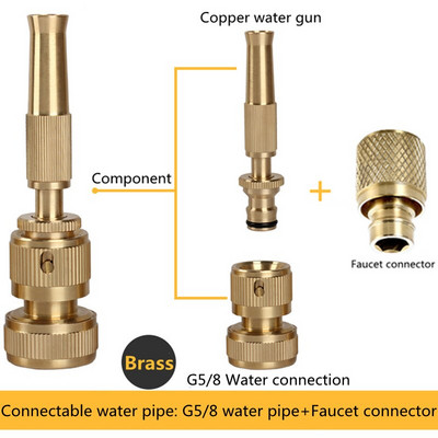 Otthoni kert nagynyomású autómosó tömlő tisztító vízpisztoly állítható mosógép csaptelep gyorscsatlakozó átalakító fej
