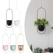 Stil nordic agățat metal fier plante ghivece de flori grădină balcon suculente lant cuier balansoar coș de flori suport decorativ