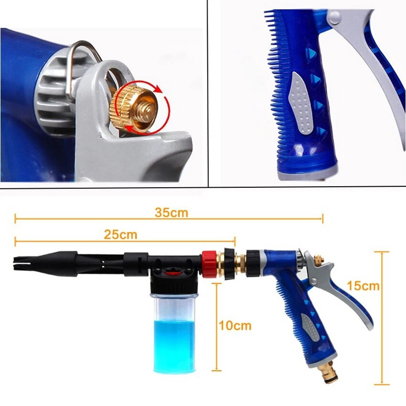 Nuimamas aukšto slėgio vandens purškimo pistoletas automobilių plovimo putų puodas sodo žarnos antgalis vandens srove valymo įrankis sodo laistymui laistymas