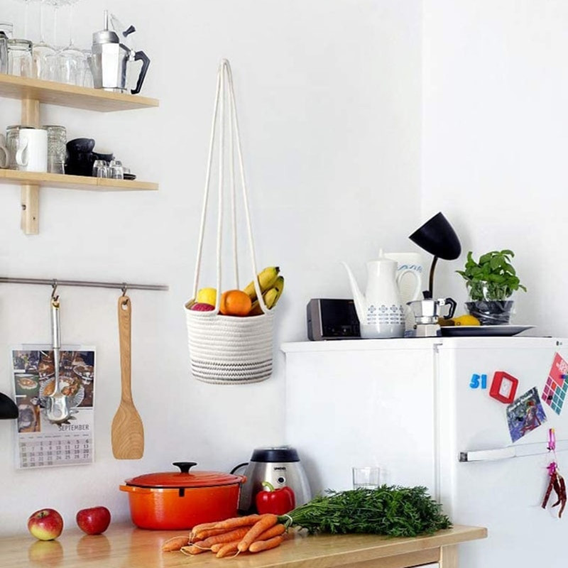 Pakabinamas vazonas, austas augalų krepšelis, džiuto medvilnės virvelė, gėlių vazonas kambarinės augalų pakabos Šiuolaikinis laikymo organizatorius Namų dekoras