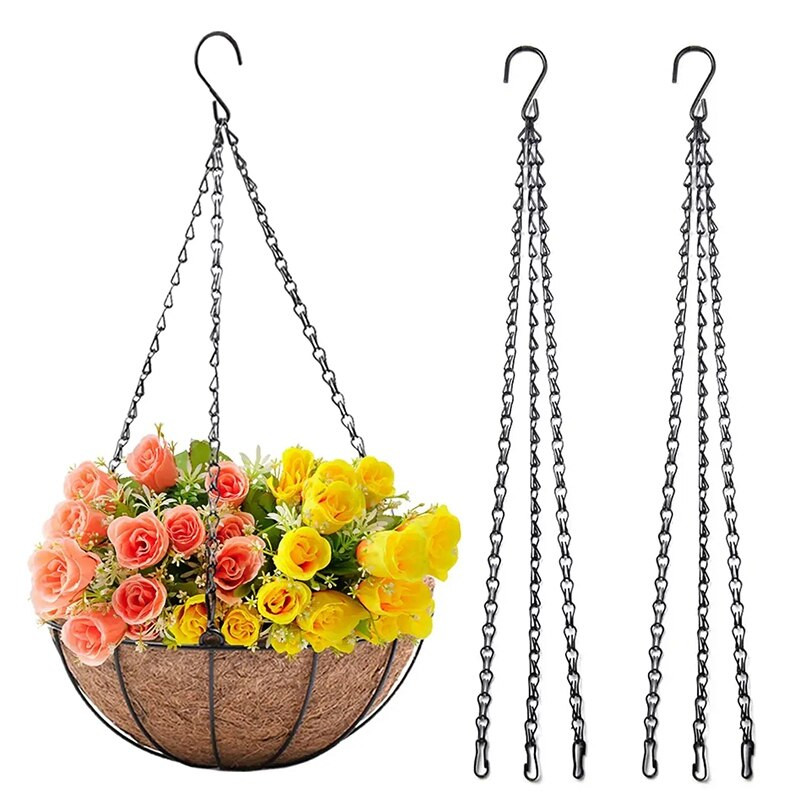 40 cm gėlių vazonas pakabinamas krepšelio grandinėlė geležies imitacija rotango kabantis krepšelis baseinas Hidroponinis augalų kabykla Namų sodo dekoras