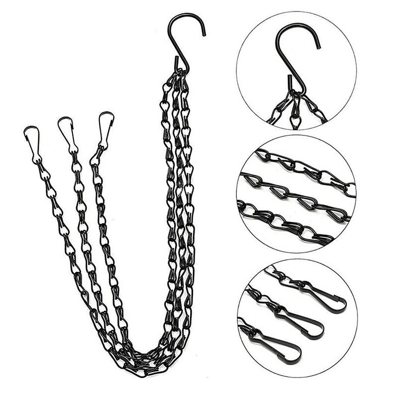 40 cm gėlių vazonas pakabinamas krepšelio grandinėlė geležies imitacija rotango kabantis krepšelis baseinas Hidroponinis augalų kabykla Namų sodo dekoras