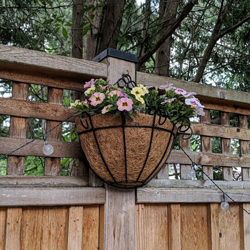 Gėlių vazonas, pusiau apvalus sodo krepšelis, pakabinamas sodinimo vazonas lauke kokoso sodo dekoras