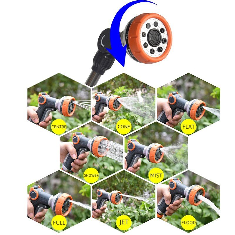 Duză pentru furtun de grădină, multifuncțională, rezistentă, reglabilă, control ușor al apei pentru udarea în aer liber, duză pentru pistol de apă pentru grădinărit