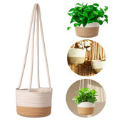 Kabantis virvių vazonų krepšelis Austi vazonai Augalai Pakabos vazonų laikymo vieta Sienų dekoravimui Sodo namų dekoro gėlių krepšelis