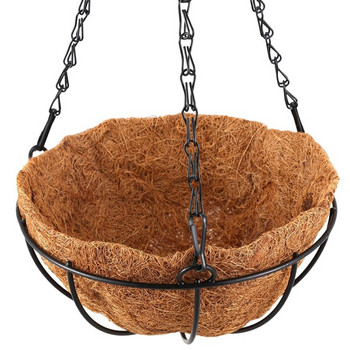 WSFS Hot Black Growers Hanging Basket Planter with Chain Flower Plant Pot Διακόσμηση μπαλκονιού στον κήπο του σπιτιού-8 ιντσών