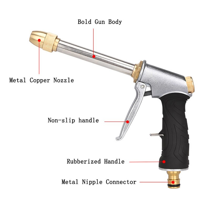 Dropship Pistol de apă Furtun de apă de grădină Pistol de pulverizare din alamă Mașină de spălat sub presiune Duză cu jet Hidrolavadora Aspersor cu spumă Curățare auto