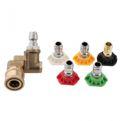 Aukšto slėgio reguliuojamas purkštuvas automobilių plovimo pistoletas su 5 purkštukų antgaliais kampu išlenktas strypo ploviklis sodo vandens pistoletai