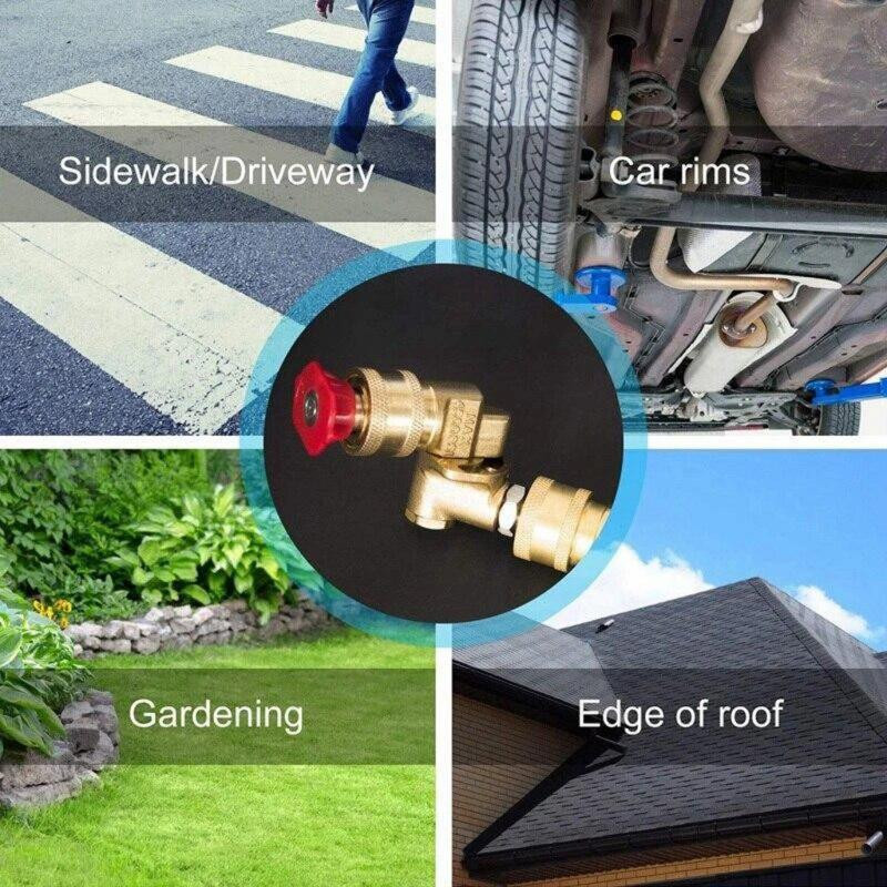 Aukšto slėgio reguliuojamas purkštuvas automobilių plovimo pistoletas su 5 purkštukų antgaliais kampu išlenktas strypo ploviklis sodo vandens pistoletai