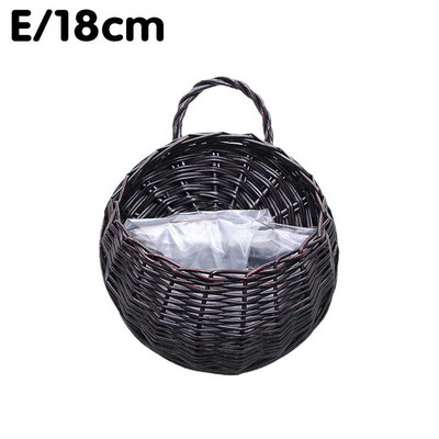 Coș de flori agățat pe perete ghiveci din răchită naturală vază pentru grădină decor pentru perete din rattan container de depozitare coș Ho C3k6