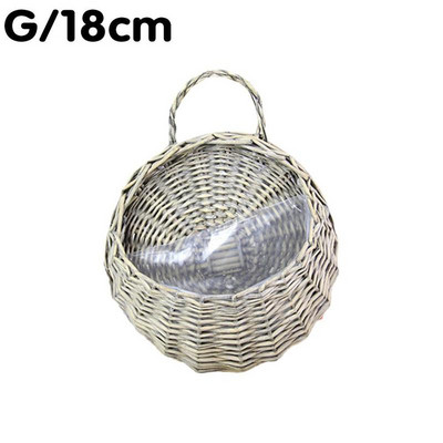 Coș de flori agățat pe perete ghiveci din răchită naturală vază pentru grădină decor pentru perete din rattan container de depozitare coș Ho C3k6