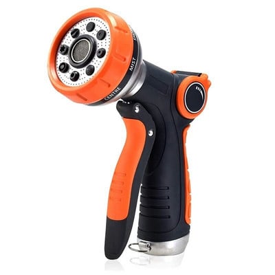 Spălare cu metal de înaltă presiune, pistol de apă, degetul mare din plastic, din aliaj, cu 8 funcții, pistol de apă pentru grădină