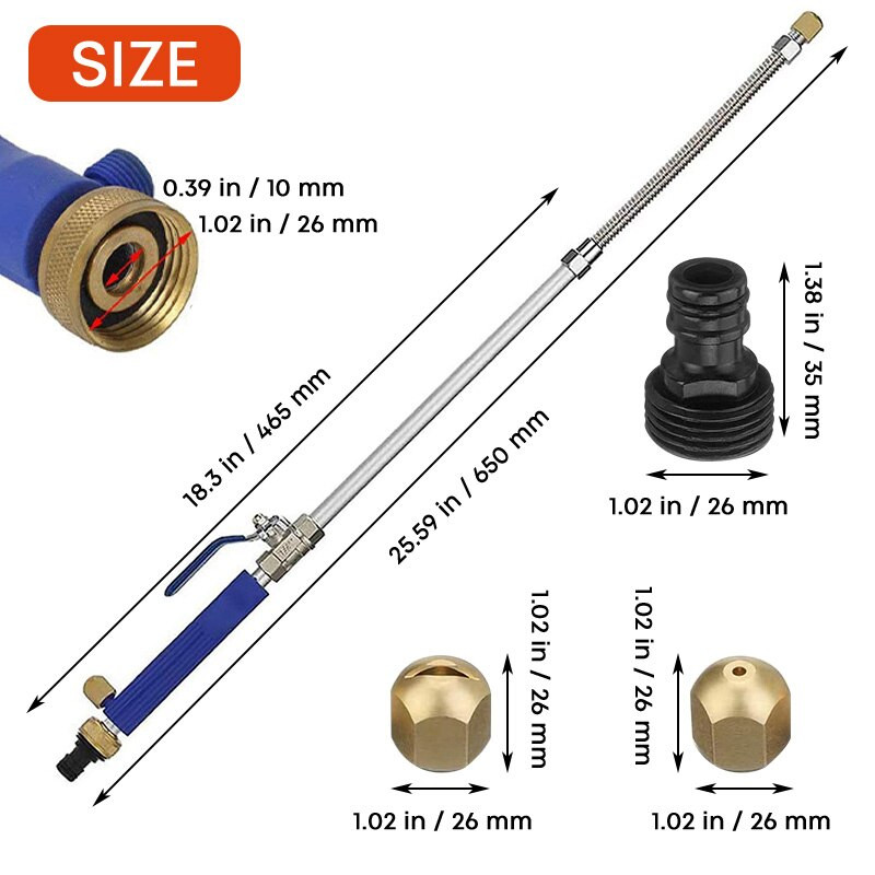 Aukšto slėgio vandens pistoletas Nešiojamas galingas aukšto slėgio plovimo lazdelė Automobilių ploviklis Purškiamas automobilių plovimo įrankis Sodo vandens srovės slėginis ploviklis