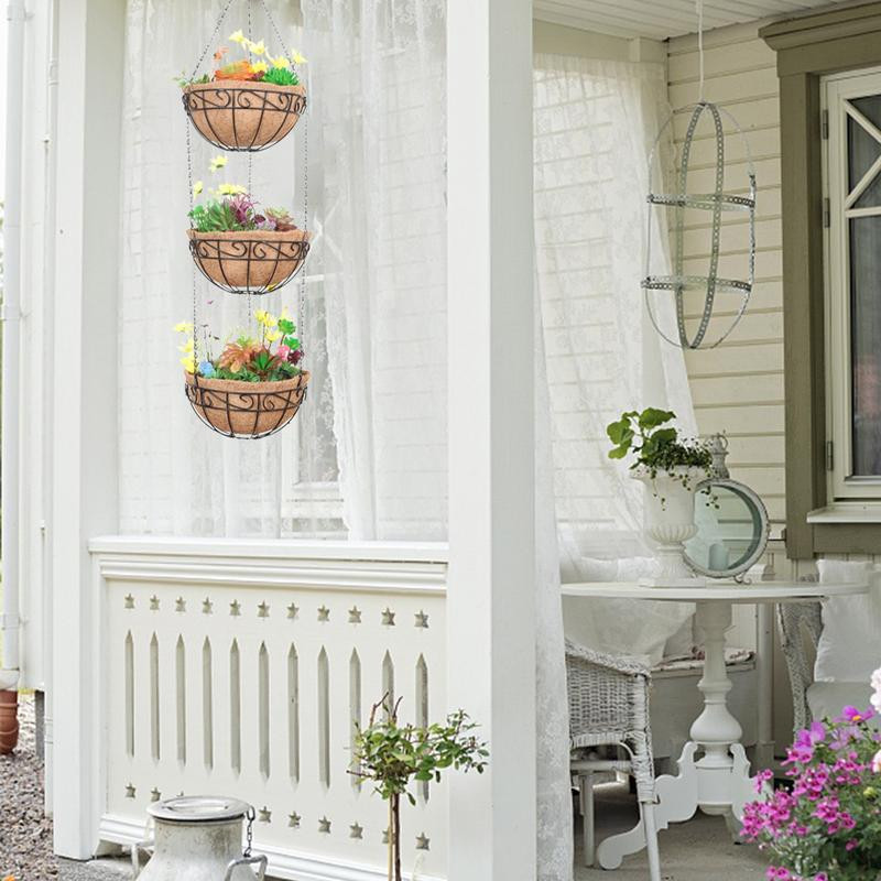 Căptușeală din fibră de nucă de cocos Căptușeală cu trei niveluri de nucă de cocos pentru jardiniere Căptușeală din fibră de nucă de cocos Inserții pentru jardiniera din fibră de nucă de cocos