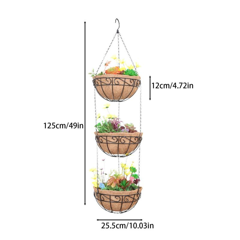 Căptușeală din fibră de nucă de cocos Căptușeală cu trei niveluri de nucă de cocos pentru jardiniere Căptușeală din fibră de nucă de cocos Inserții pentru jardiniera din fibră de nucă de cocos