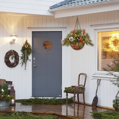 Προφωτισμένα Τεχνητά Χριστουγεννιάτικα Κρεμαστά Μικτά Διακοσμητικά Λευκό