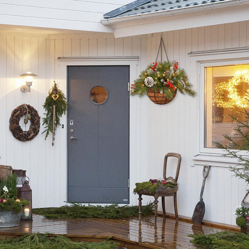 Προφωτισμένα Τεχνητά Χριστουγεννιάτικα Κρεμαστά Μικτά Διακοσμητικά Λευκό