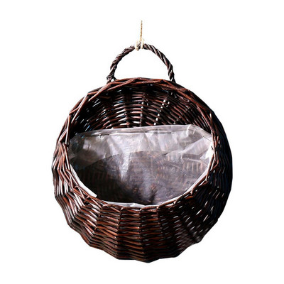 Jardinieră de flori agățat pe perete Coș din ratan din răchită Suport pentru plante ghiveci de viță de vie Coș rustic pentru ghiveci pentru plante Container de depozitare