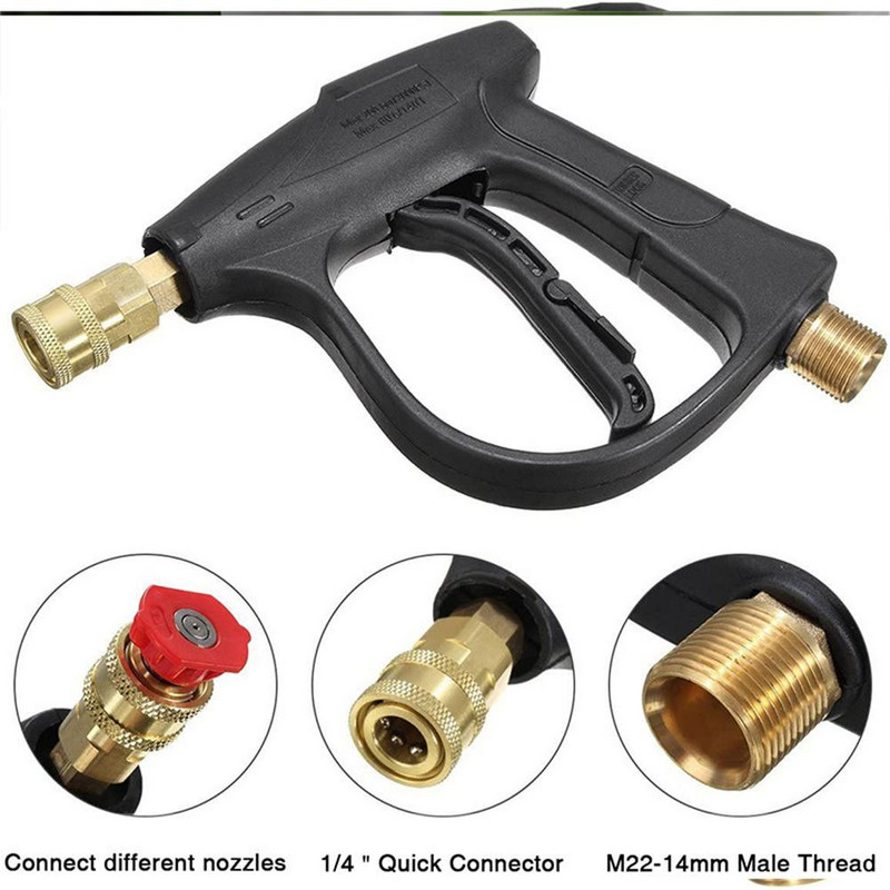 Kõrgsurvepesuri püstol 3000 PSI Max 5 värvi kiirühenduspihustitega M22 voolikuühendus