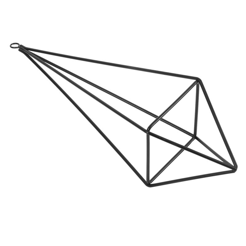 Stil de artă rustic modern, de sine stătător, agățat de fier Tillandsia, suport pentru suport pentru plante negru, înălțime de 10,2 inci, piramidă patrulateră