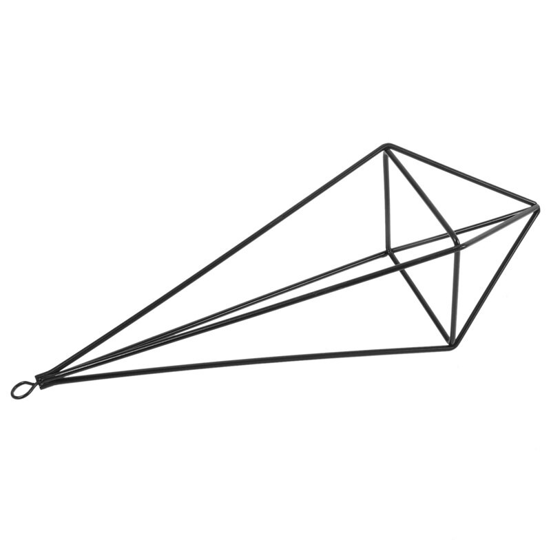 Stil de artă rustic modern, de sine stătător, agățat de fier Tillandsia, suport pentru suport pentru plante negru, înălțime de 10,2 inci, piramidă patrulateră